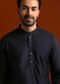 Blue Kurta Set For Men With Pintucks