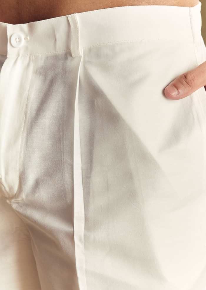 Blue Linen Kurta Set With All Over Floral Print And Mandarin Collar