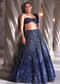 Blue Net Bridal Lehenga With Cut Dana And Beads Embroidery
