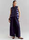 Blue Satin Indo Western Set With Bandhani And Leheriya Print
