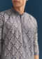 Blue Silk Kurta Set For Men With Thread Embroidery