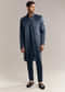 Blue Suede Indo Western For Men With Aari Embroidery