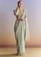 Blue Tissue Saree With Embroidered Border And Emerald Stone