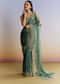 Blue Tissue Saree With Floral Embroidery And Sequins Blouse