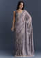 Blue Tissue Saree With Heavy Hand Embroidery