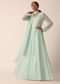 Blue Anarkali Set With Mirror Embellishments