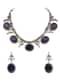 Blue And Silver Kundan Mix Metal Necklace Set