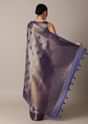 Blue Banarasi Tunchui Silk Saree With Tassel Pallu And Unstitched Blouse Piece