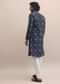 Blue Bandhani Printed Cotton Kurta Set For Men