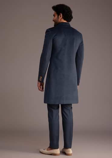 Blue Bandhgala Suit