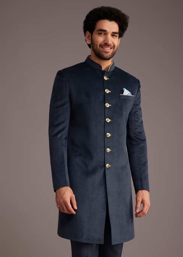 Blue Bandhgala Suit Blue Bandhgala Suit