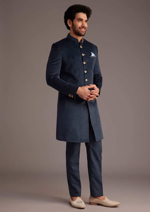 Blue Bandhgala Suit Blue Bandhgala Suit