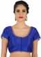 Blue Blouse In Silk With Gold Lace Piping Online - Kalki Fashion