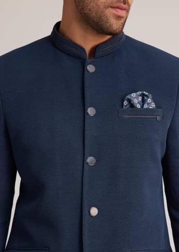 Blue Classic Bandhgala Suit