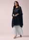 Blue Colorblock Kaftan And Palazzo Set
