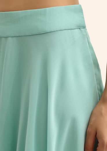 Blue Embellished Crop Top And Dhoti Set