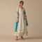 Blue Floral Print Angrakha Suit with Leheriya Dupatta