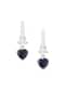 Blue Heart Shape Dangler Earrings In 92.5 Sterling Silver