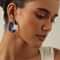 Blue Hoops Embedded With Zirconia Stones