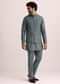 Blue Jacket and Kurta Set With Cutwork Detail