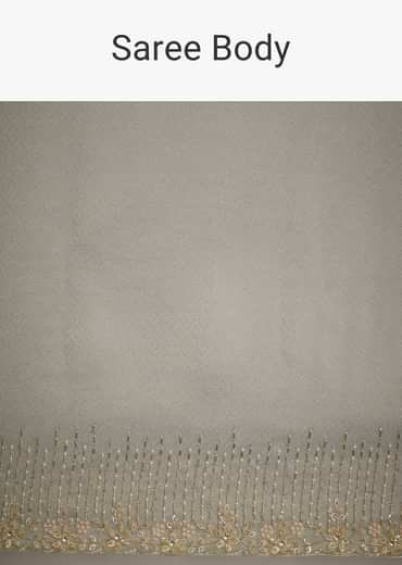 Blue Jacquard Saree With Cutdana And Stones Embroidery