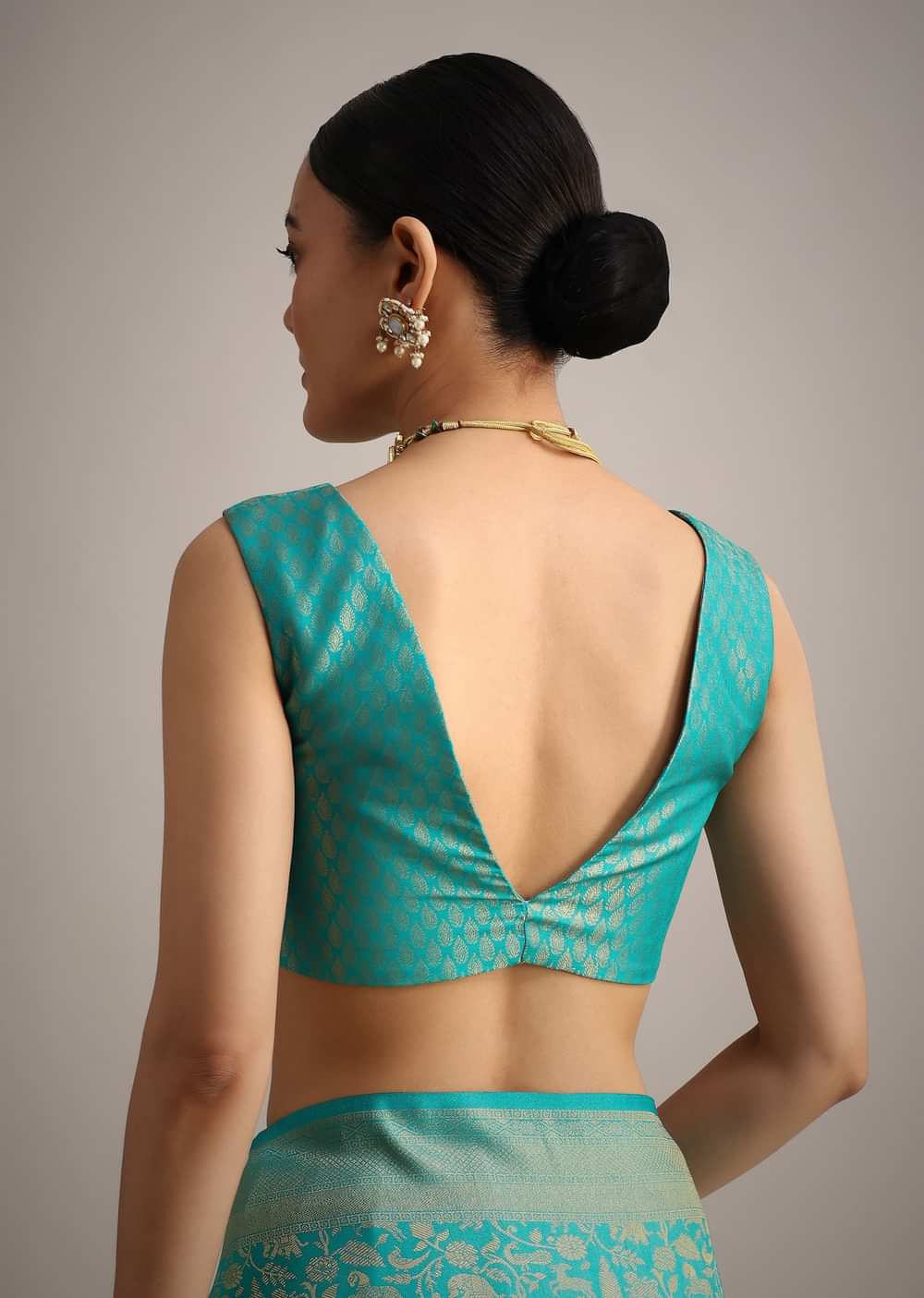 Blue Kanjivaram Silk Saree With Double Border