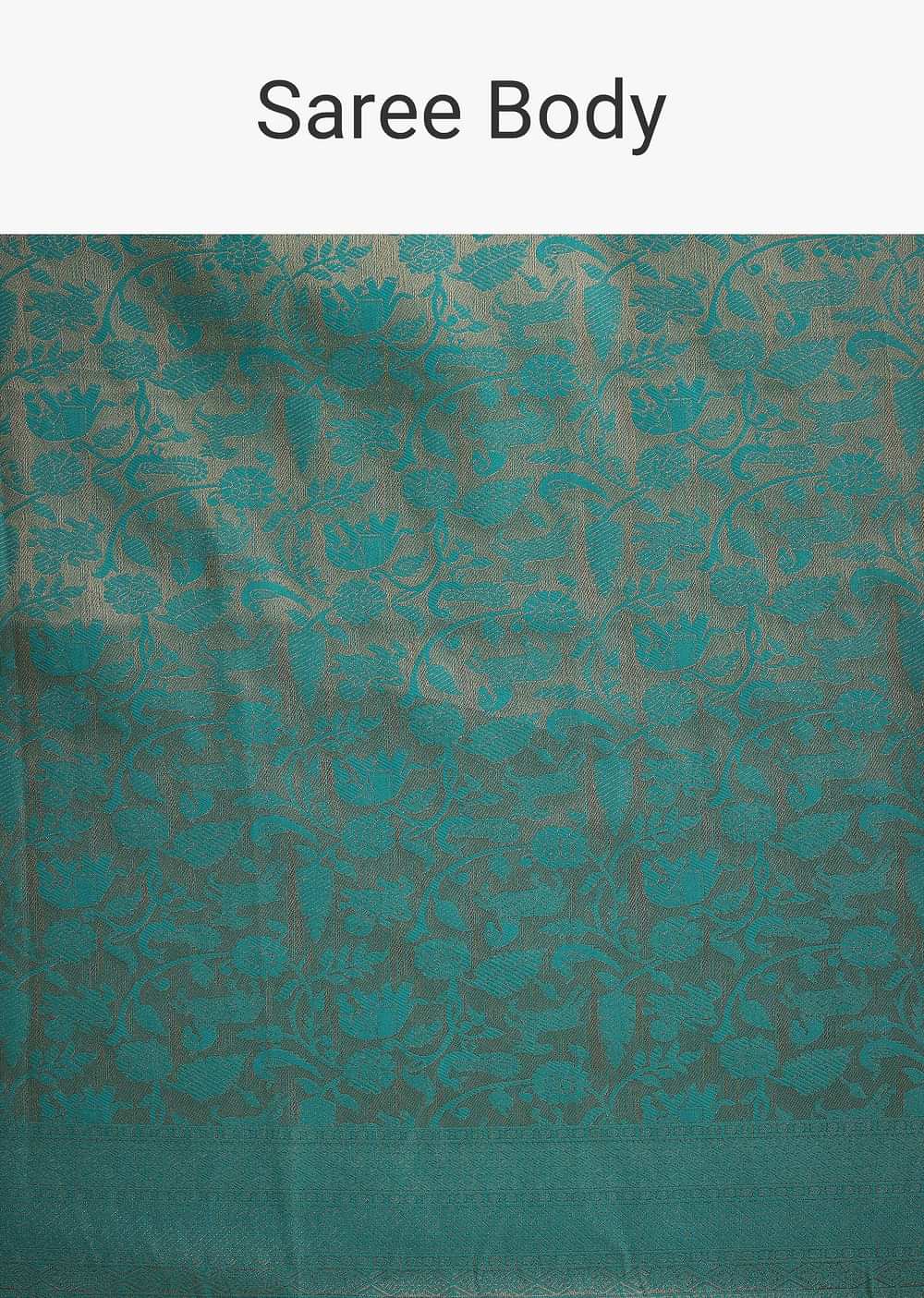 Blue Kanjivaram Silk Saree With Double Border