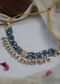 Blue Kundan Choker In Gold Plated Silver Alloy