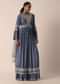 Blue Kurta Sharara Set With Thread And Mirror Work