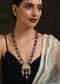 Blue Lapis Stone Necklace With Small Ruby Stones, Kundan Pendant And Pearls By Paisley Pop