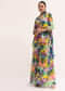 Blue Printed Chiffon Kurta Sharara Set