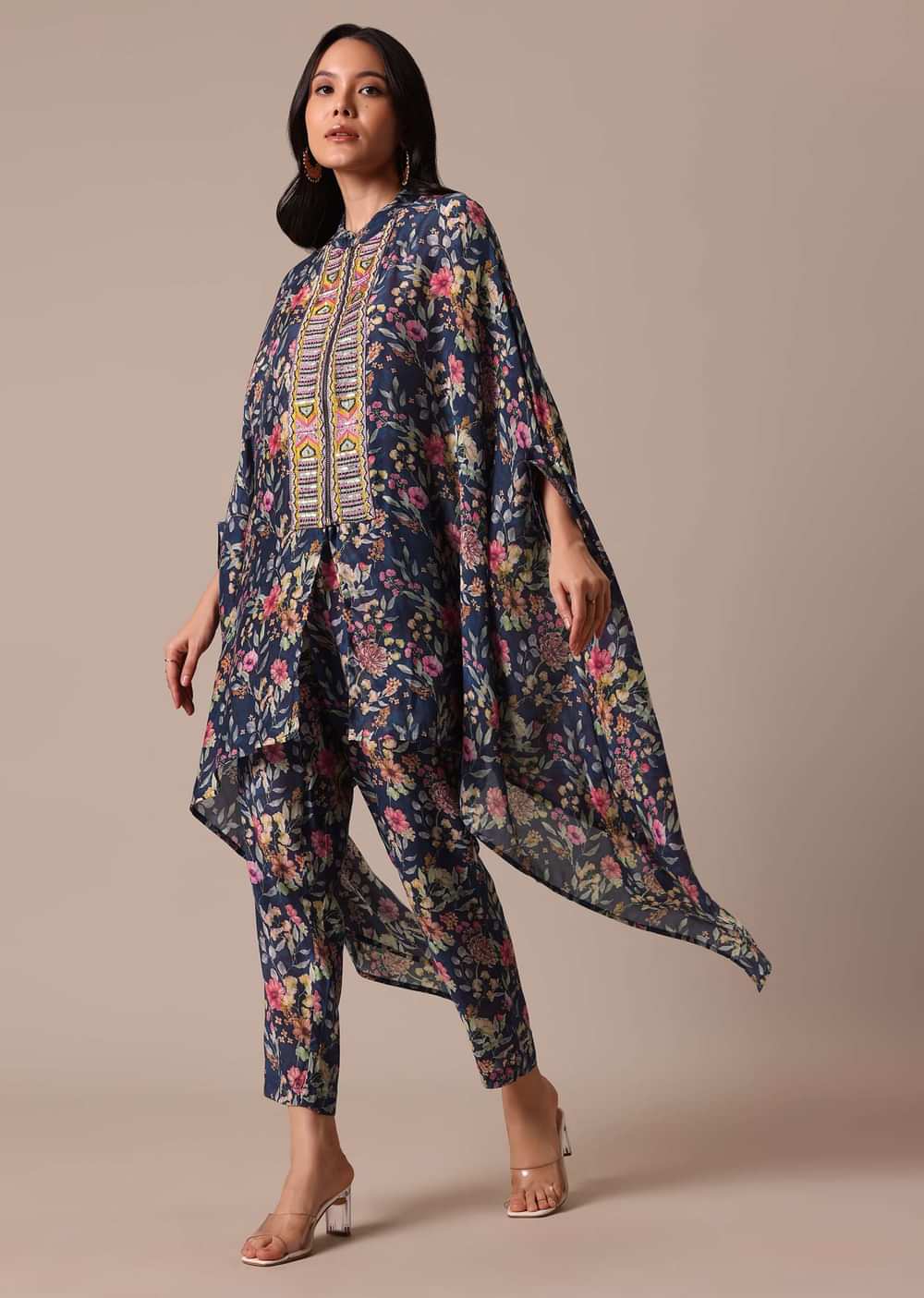 Blue Printed Kaftan co ord set