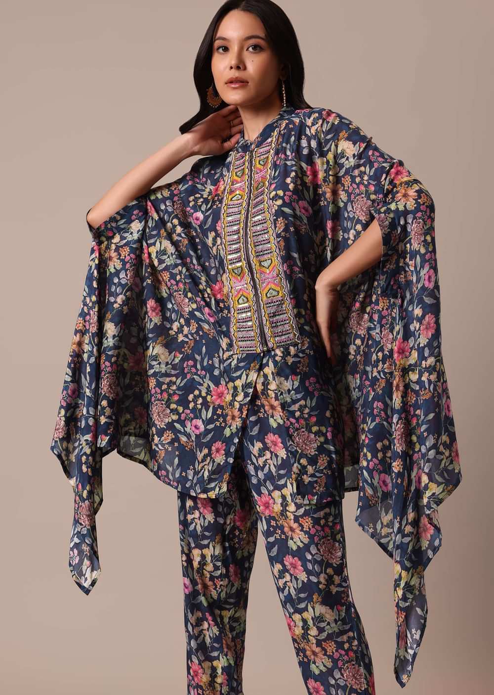 Blue Printed Kaftan co ord set