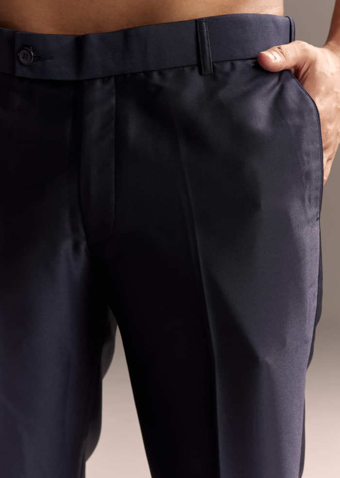 Blue Rayon Jodhpuri Suit For Men With Subtle Pattern