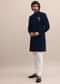 Blue Self Embroidered Sherwani For Men