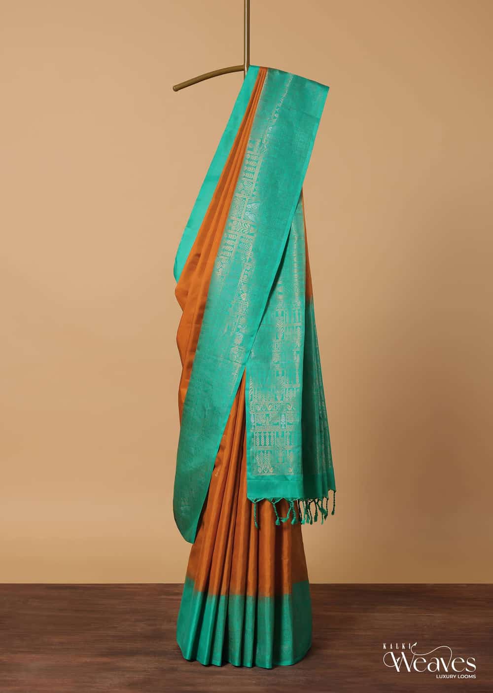 Blue South Album Silk Saree With Unstitched Blouse Piece