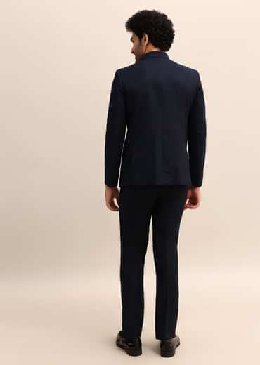 Blue Thread Work Jodhpuri Suit For Men