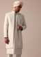 Blush Peach Silk Sherwani Set With Intricate Embroidery