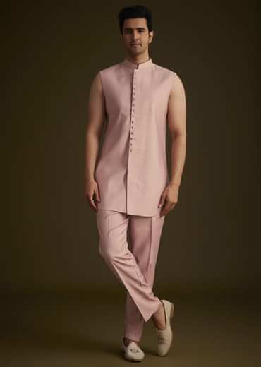 Blush Pink Embroidered Indo Western Set