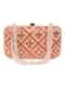 Blush pink hand embroidered capsule clutch