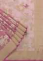 Blush Pink Handloom Banarasi Saree In Kora Silk With Unstitched Blouse