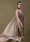 Blush Pink Pre-Stitched Frill Saree With Sequin Blouse
