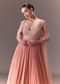 Blush Pink Ruched Anarkali Gown With Dupatta