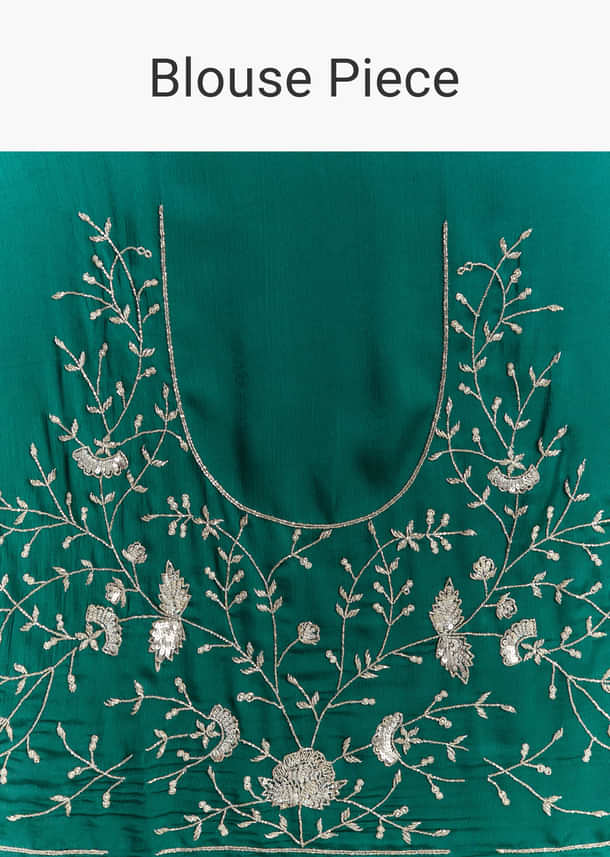 Bottle Green Satin Bridesmaid Lehenga With Heavy Embroidery
