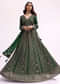 Bottle Green Anarkali Set With Zari Work