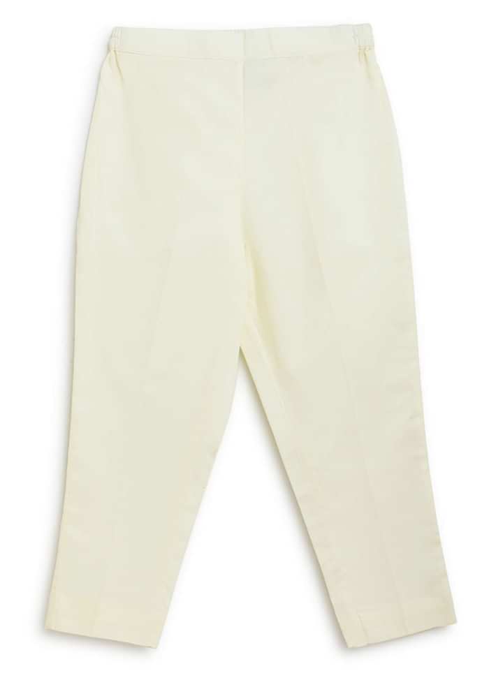 Kalki Boys 3 Pc Cream White Bandhgala Bundi Kurta Set Embroidered