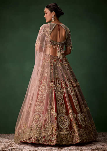 Bridal Lehenga Heavy Work Set with Two Dupattas