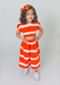 Kalki Girls Bright Orange Backless Crop Top And Culottes Set In Cotton With Tie - Dye Print By Tiber Taber