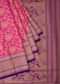 Bright pink saree in chanderi silk with jaal motif and contrast pallav only on Kalki