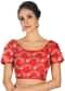 Bright Red Blouse In Raw Silk With Zari Floral Embroidery Online - Kalki Fashion